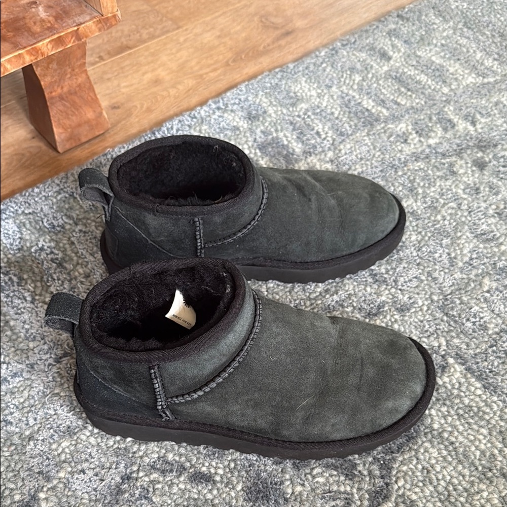 UGG Black Suede Slippers